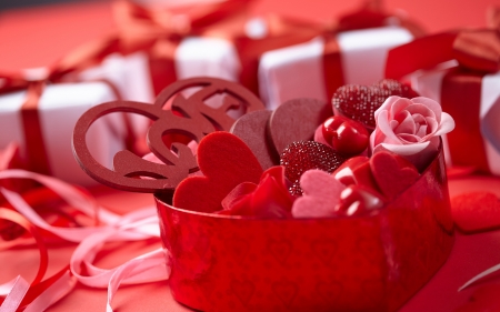 Happy Valentine's Day! - white, sweets, box, gift, red, valentine