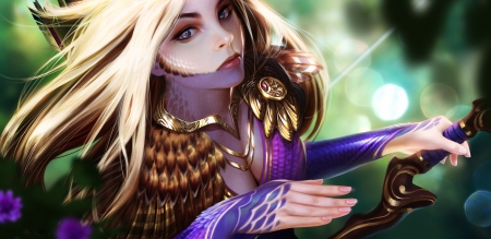 Owl Ranger - fantasy, hand, heri irawan, owl renger, girl, pink