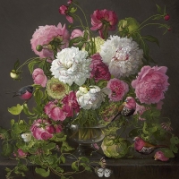 Peonies and roses