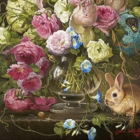 Floral with a bunny