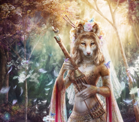 Laetu Baor - creature, fantasy, instrument, bjpentecost, wolf, luminos