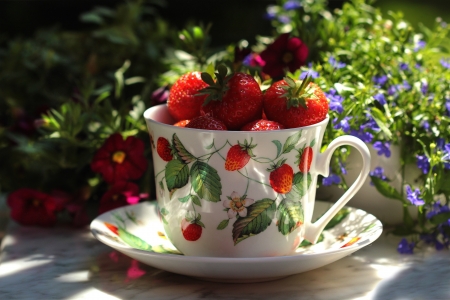 â™¥ - strawberry, cup, red, fruit