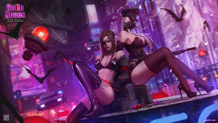 Dark warriors - kinky, ecchi, hot, leather, wallpaper