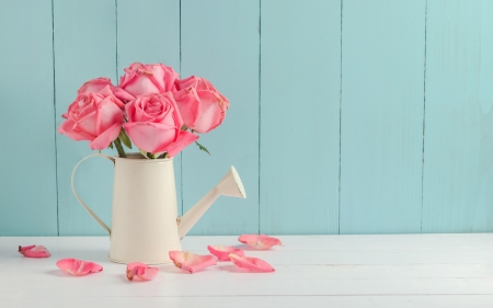 â™¥ - day, mother, rose, wood, white, pink, blue, card, flower