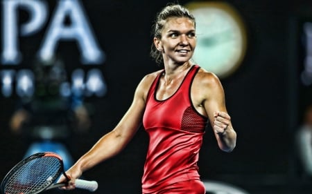 Simona Halep - sport, romanian, wta, red, tennis, simona halep