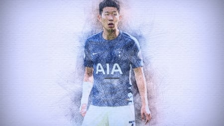 Heung-Min Son - Soccer, Spurs, Tottenham Hotspur, Heung Min Son, South Korea, Association Football, Artwork, Football