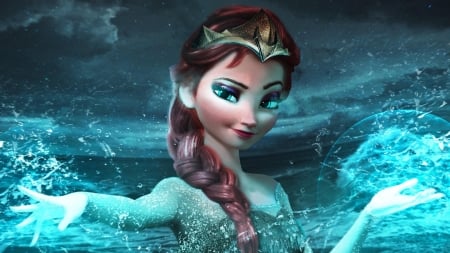 Elsa - girl, snow queen, elsa, blue, imizuri, frozen, fantasy