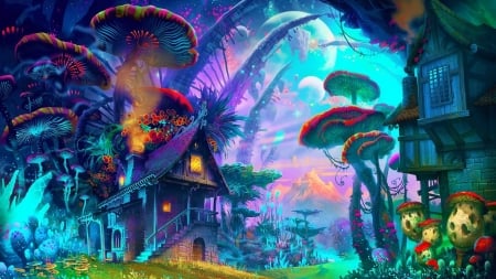 Fantasy House - house, trippy, fantasy, colors, arts