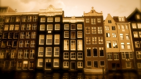 Dutch arcitecture - pretty, photography, sepia, dutch, houses, architecture, buildings