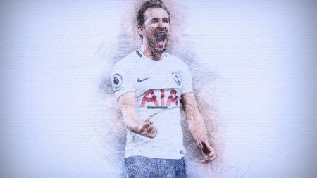 Harry Kane artwork - England, Spurs, Tottenham Hotspur, Harry Kane, Association Football, Artwork, Striker