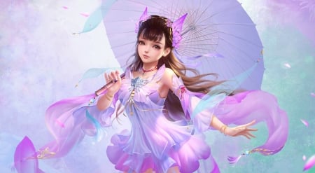 Girl holding Parasol