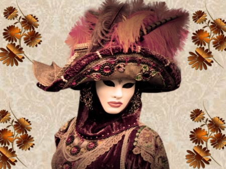 Venice carnival mask - hat, mask, venice, wings