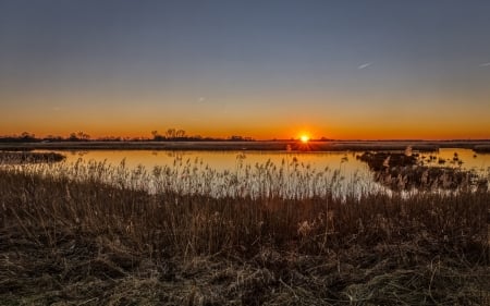 sunsets nature - nature, sunrise, photo, river