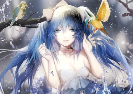 Blue Hair Anime - girl, fantasy, anime, blue