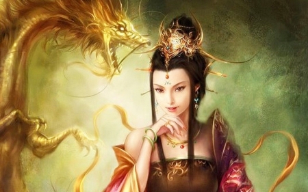 Chinese Dragon Princess - princess, young, arts, dragon, chines, fantasy