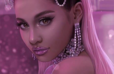 Adrianna Grande - girl, singer, nelly jimenez, pink, jewel, actress, fantasy, adrianna grande, face, luminos, artist