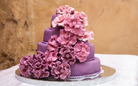 Cake - cake, cream, sweet, flowers