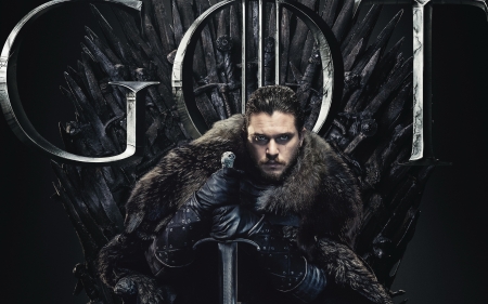 Game of Thrones (TV Series 2011– ) - game of thrones, season 8, jon snow, black, actor, tv series, man, Kit Harington