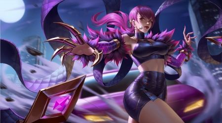 Evelynn - evelynn, fantasy, blue, girl, pink