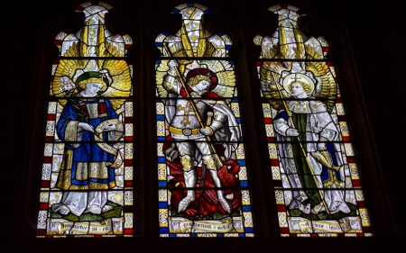 Angels of God - stained glass, angels, england, church