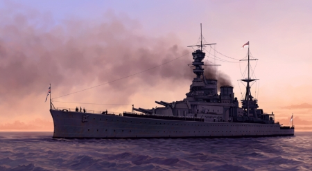 WORLD OF WARSHIPS Battlecruiser HMS Renown - 32000 tons, 4 shaft gt, 112000 shp, 31 kts