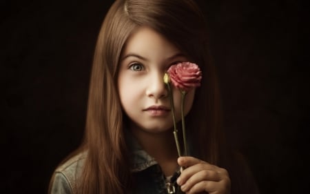 Little Girl - flower, child, girl, cute