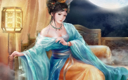 Aqua Princess - princess, arts, aqua, fantasy, dress