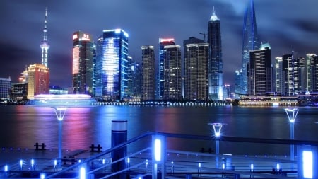 Shanghai - nature, rivers, lights, photography, city, cool, architecture