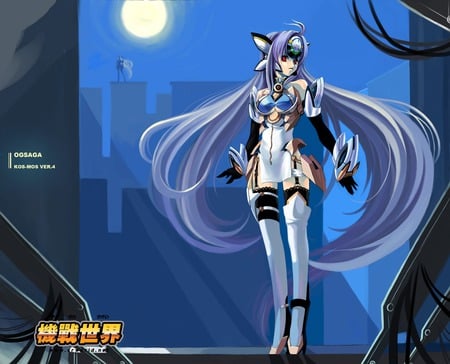 KOS-MOS - moon, xenosaga, video game, anime, robot, kos-mos