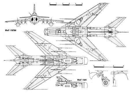 Mig-19 Layout - aircraft, fighter, military