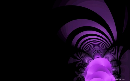 Rose Abstract - pink, dark, cg, black, rose, fuschia, fractals, fractal, stripes