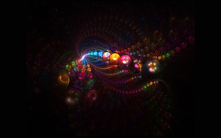 CHRISTMAS LIGHTS - christmas, balls, lights, colors, fractal