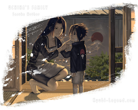 Sasuke and his mother - sasuke, uchiha, naruto, anime