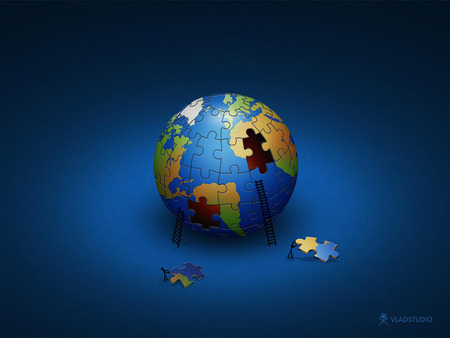 Earth Puzzle - puzzle, blue, earth