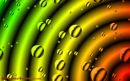 Rasta Dew Drop Wall by   Sookie by sookiesooker.jpg - abstract, colors, dewdrops