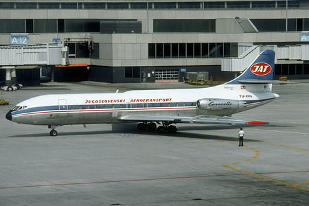 JAT Yugoslavian Air Transport Caravelle SE-210 - caravelle, air, transport, yugoslavia, jat, se-210, caravelle se-210