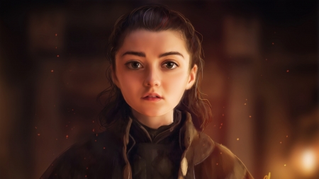 Arya Stark - charlottelebreton, game of thrones, fantasy, arya stark, luminos, girl, art