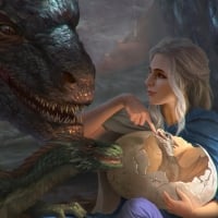 Daenerys with his dragons