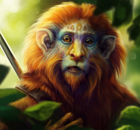 Monkey - diane ozdamar, alternate evolution, luminos, monkey, fantasy