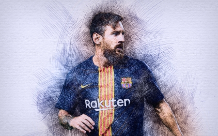 Lionel Messi - fc barcelona, lionel messi, barca, drawing, soccer