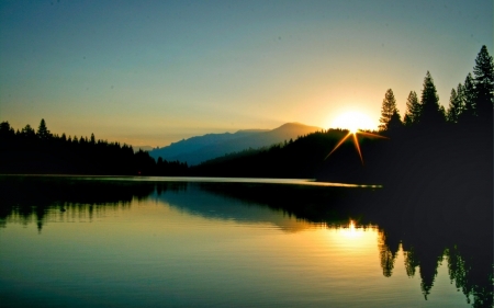 lakes-nature - lakes, nature, sunset, photo