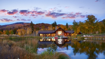 Storm Mountain Residence, Vail, Colorado - sky, lake, landscape, clouds, house, usa