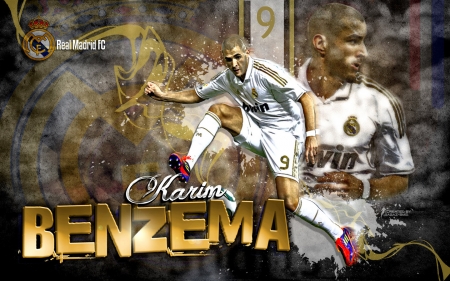 Karim Benzema - french, real madrid cf, real madrid, karim benzema, golden, footballer, football, soccer