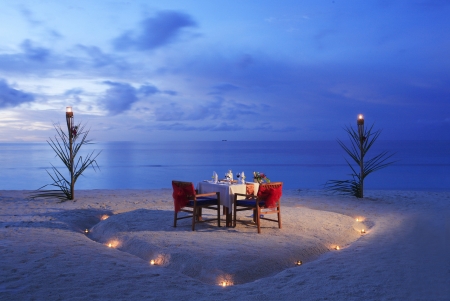 áƒ¦ - romance, beach, sunset, dinner