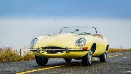 1966 Jaguar XKE Roadster - sports, xke, yellow, roadster, old-timer, cars, jaguar