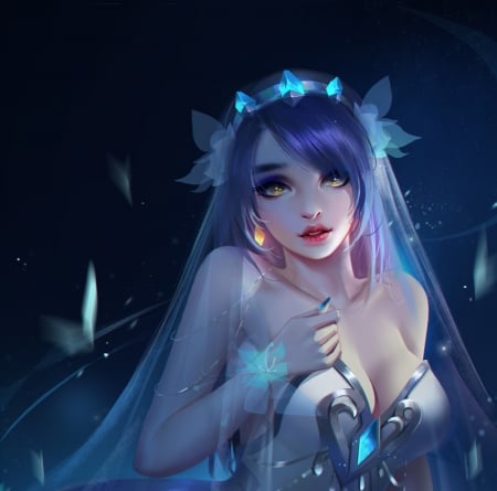 Diand - fantasy, luminos, girl, jingwen li, blue