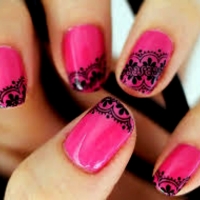 Retro Nail Art Pink