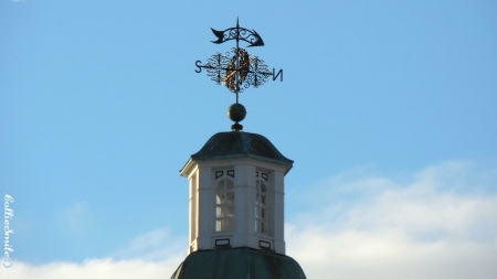 Zehnders Weather Vane - clouds, vanes, Michigan, vane, Zehnders, blue sky, weather, Frankenmuth