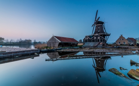 * - mill, morning, netherlands, holland