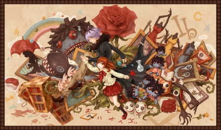 Mary - red, flower, ib, stuff, rose, daizo, mary, anime, manga